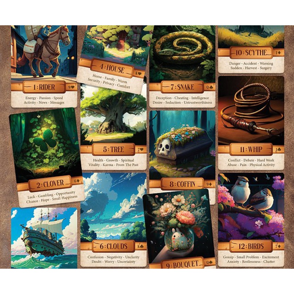 10.4*7.3cm Le Claire Lenormand - Tarot Deck With Guidebook recension och pris