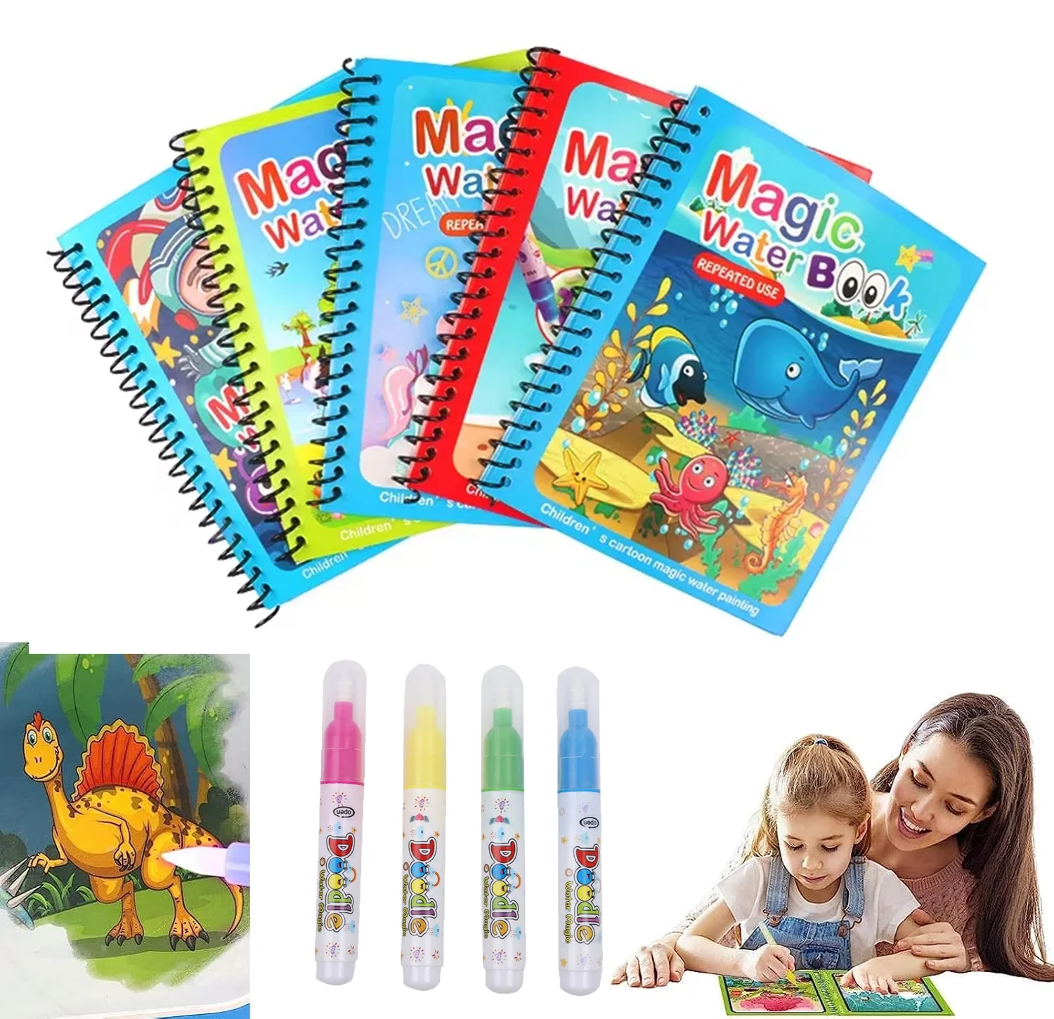 1PC Children Watercolor Painti - Reusable Water Magic Coloring Book recension och pris