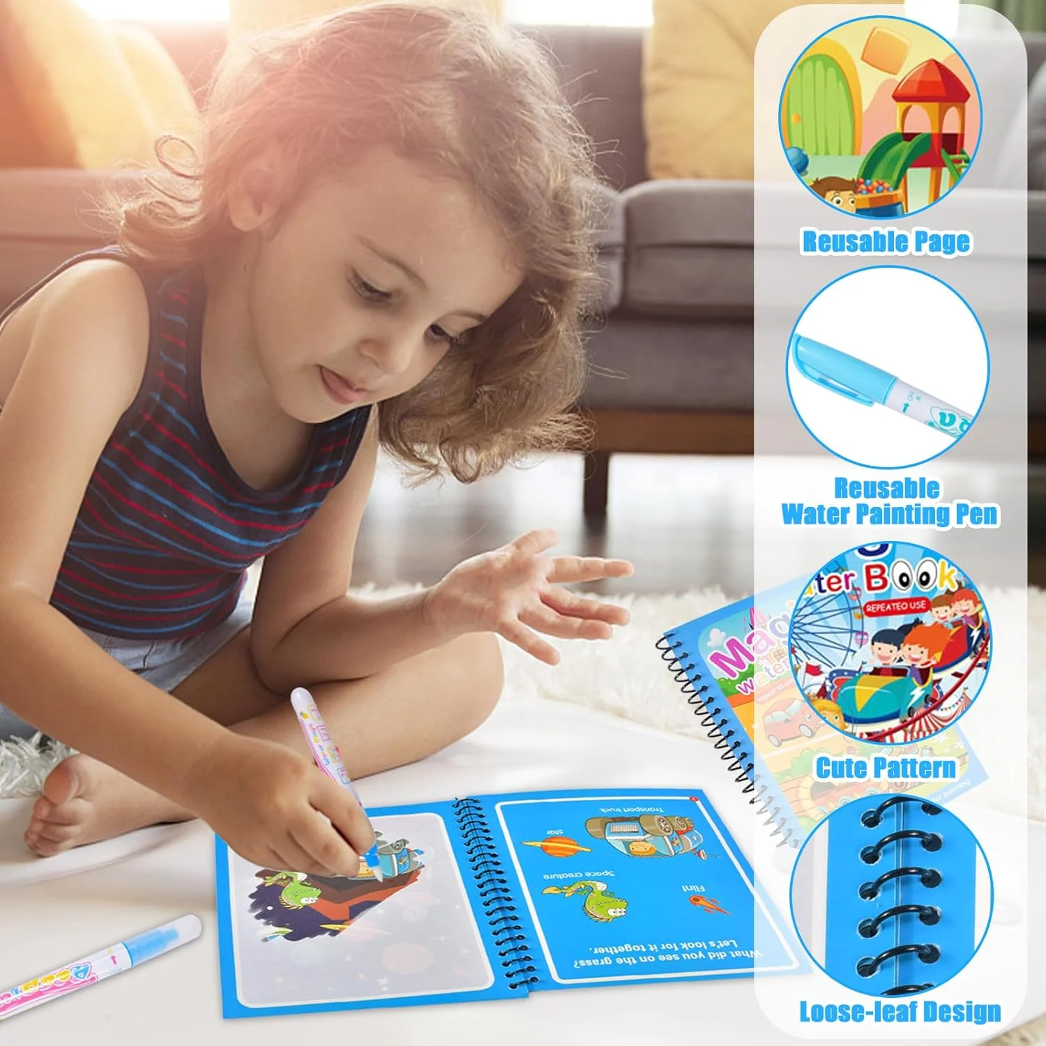 Reusable Painting Book Montess - Reusable Water Magic Coloring Book recension och pris