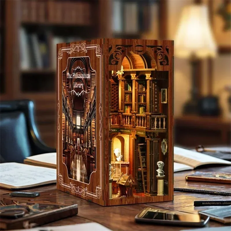 The philosophical Library Casa - Diy Wooden Book Nook Kit Shelf Insert recension och pris