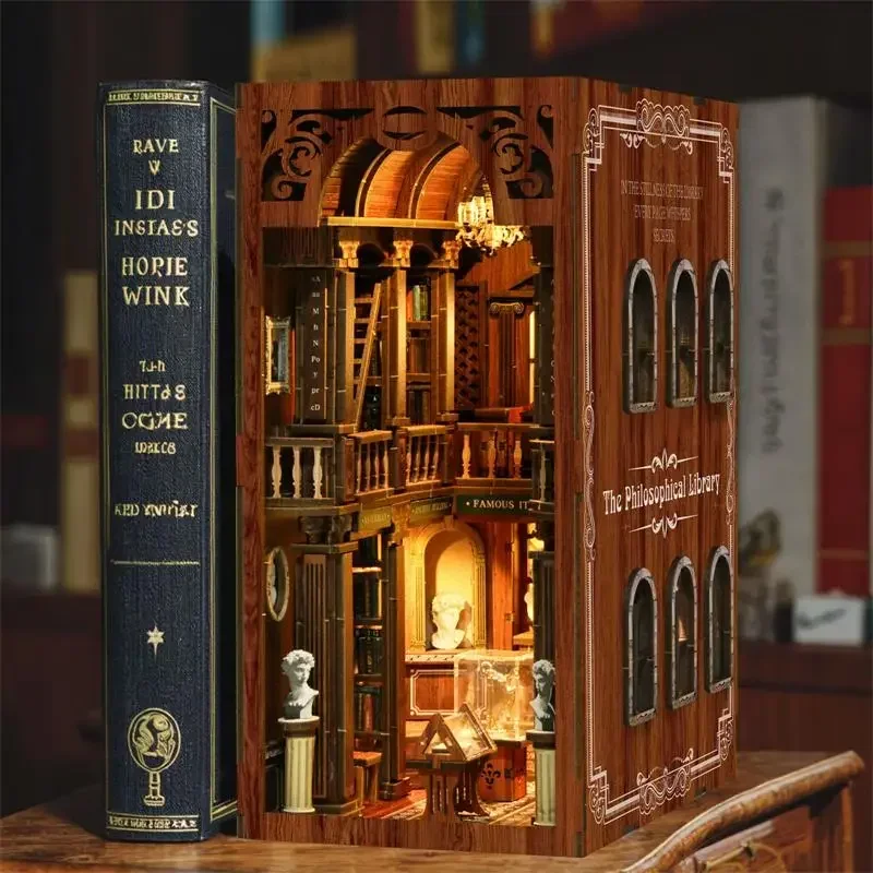 The philosophical Library Casa - Diy Wooden Book Nook Kit Shelf Insert recension och pris